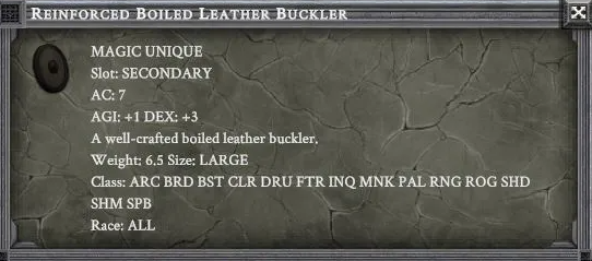 REINFORCED BOILED LEATHER BUCKLER item card